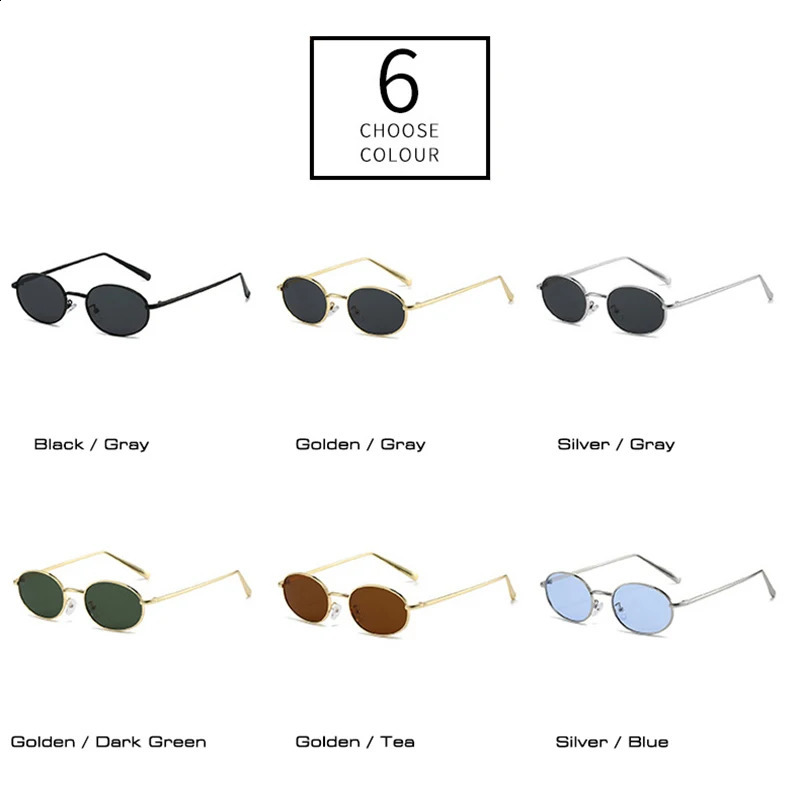 SHAUNA Retro Small Oval Metal Frame Women Sunglasses UV400 Men Punk Sun Glasses 250805