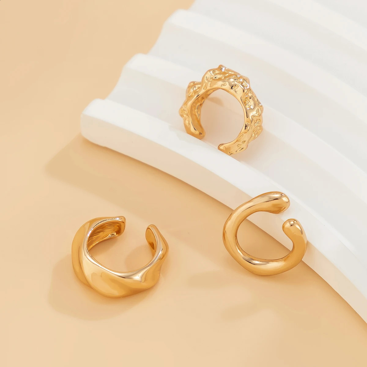 3Pcs/Set Delicate Vintage Clip Earrings for Women Trendy Creative C Ear Cuff Non-Piercing Earring Jewelry Gift Wed Accessories 250807