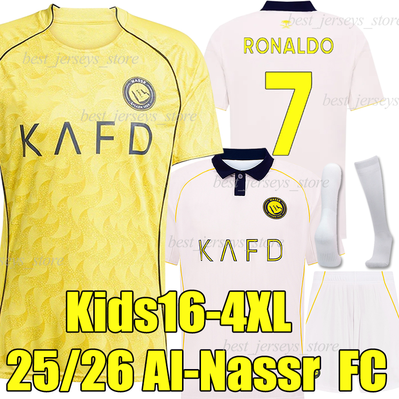 4XL 25/26 Al Nassr FC soccer Jerseys Ronaldos 2025 2026 MANE YAHYA BROZOVIC GHAREEB Talisca Telles MASHARIPOV LAJAMI OSPINA BENTO men kids kit socks Football shirts