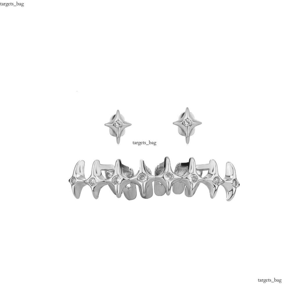 TEMU Personality Snake Star Clover Bracelet HIPHOP Versatile Rap Hip-Hop Gold Teeth Accessories