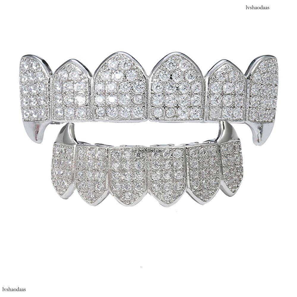 Iced Out VVS Moissanite Hip Hop Teeth Bracelet Vampire Fangs with Certificate