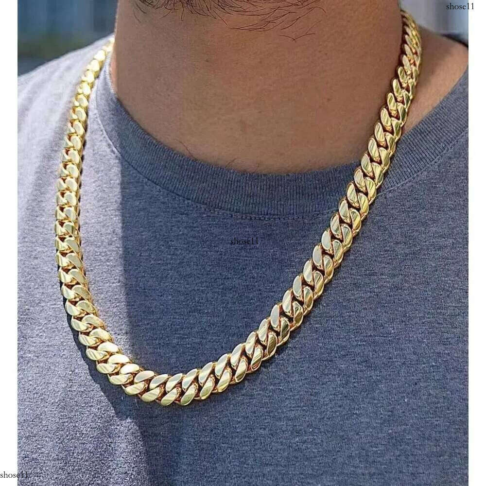 11Mm Miami K Chain Sterg Hip Hop Curb Sier Rapper Men Cuban Necklace