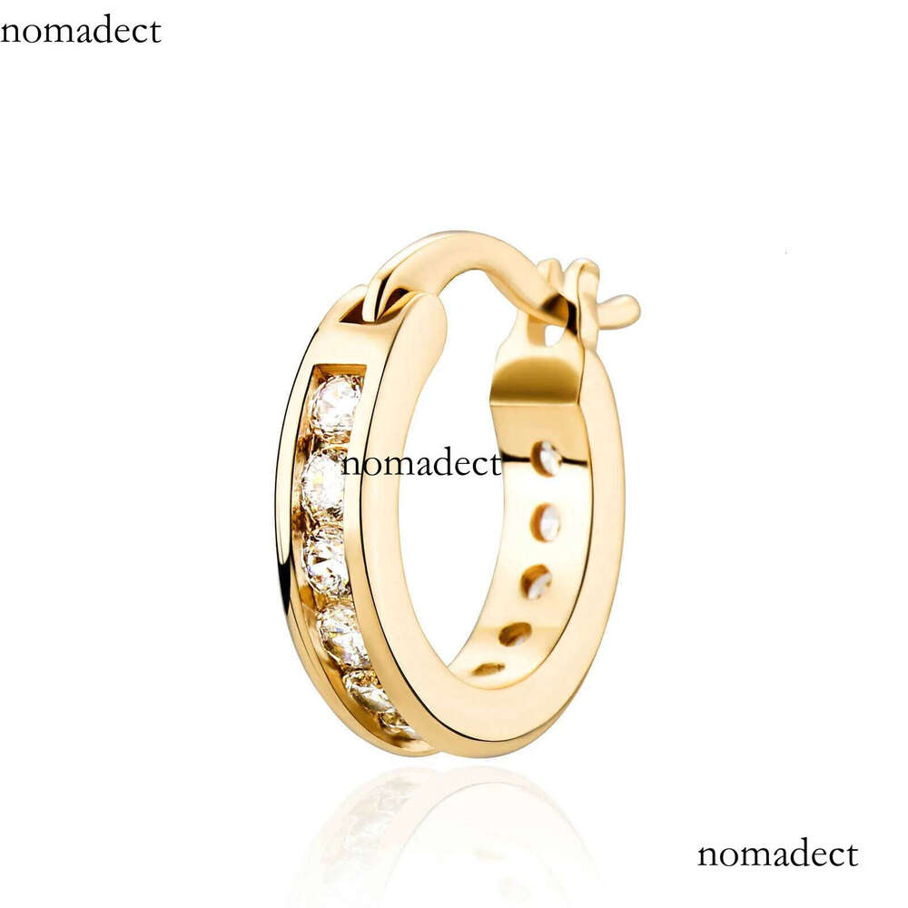 Mens Ins Trendy Ring Unisex Hip Hop Earrings Personalized Simple Dia Hie Hoop Earring Dangle Ear Rings Cute 14K Gold Bling Brincos