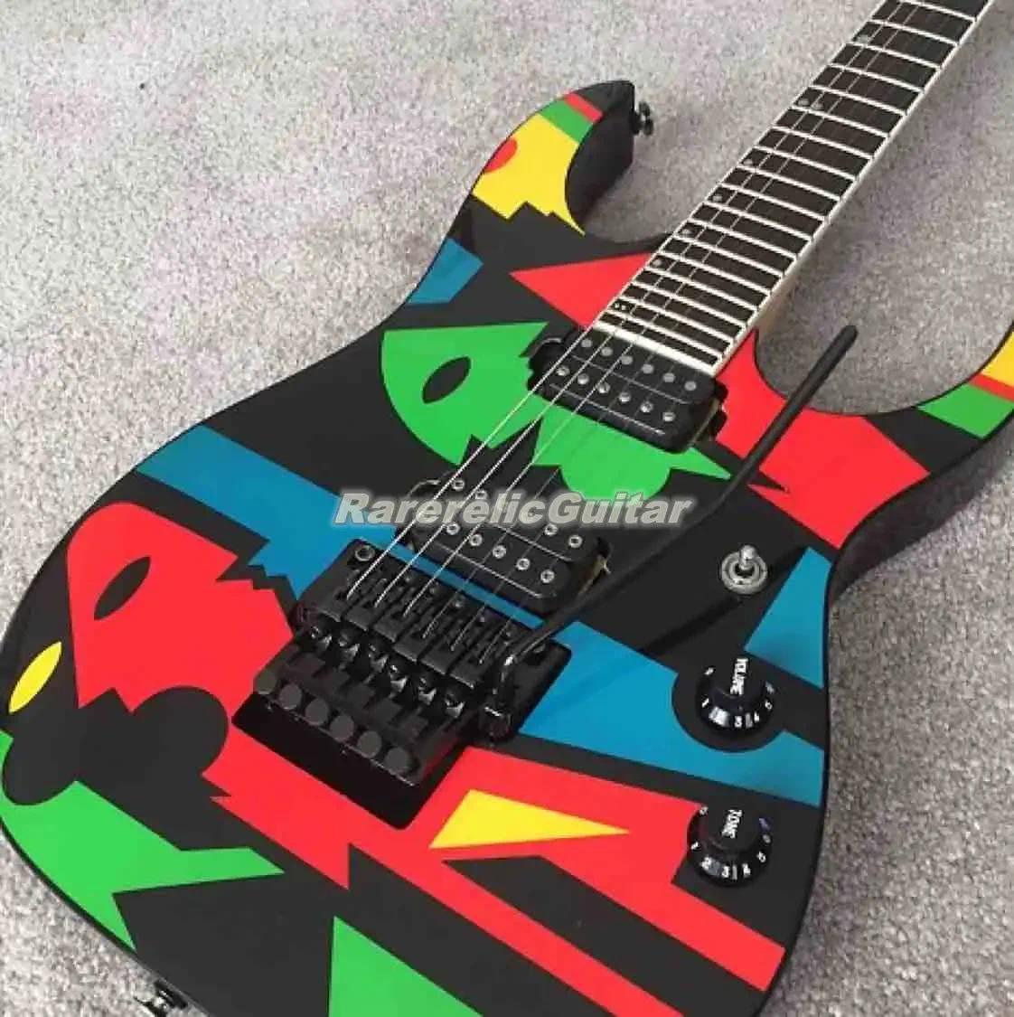 Rare In Stock JPM 100 P1 John Electric Guitar Multi Color Floyd Rose Tremolo Bridge Locking Nut Black Hardware Maple Neck 2