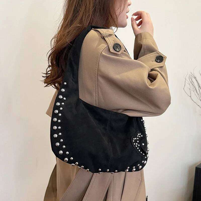 Luxury Bag High Quality Deerskin Veet Leather Handbag Female Underarm Satchel Purses And Designer Women Shoulder Crossbody Bags