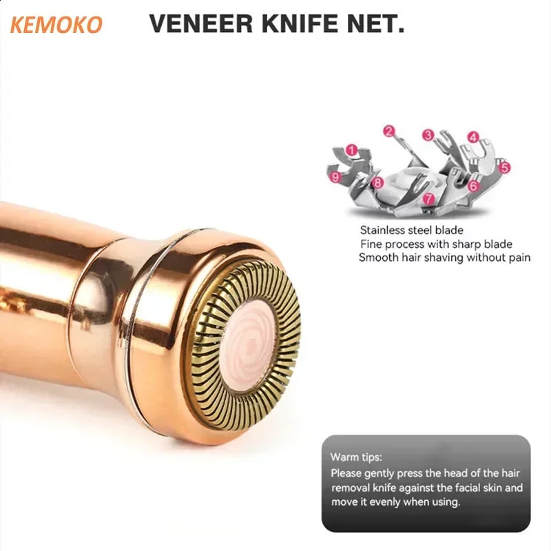 4 In 1 Lipstick Shaver Painless Mini Hair Removal Shaver Electric Nose Hair Epilator Face Armpit Hair Remover Eyebrow Trimmer 250805