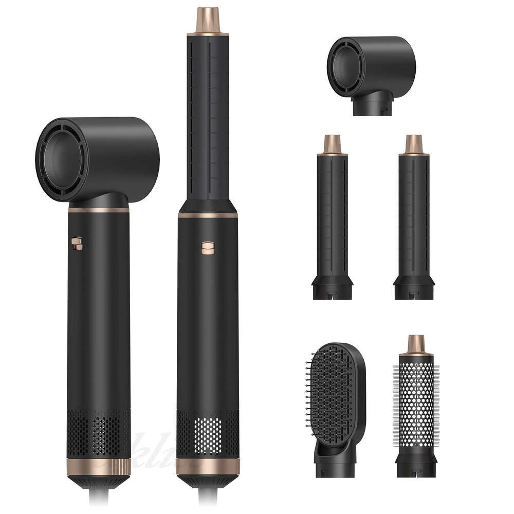 New 5-in-1 Curling Iron Noise Reduction Comb Hot Air Brush Curler Styling Negative Ion Multifunctional Hair Dryer