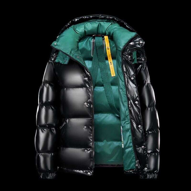 Men's Clothing 2024 New White Duck Coat Men's Warm Trendy Brand Shiny Short Thick Hooded Jacket Black Green