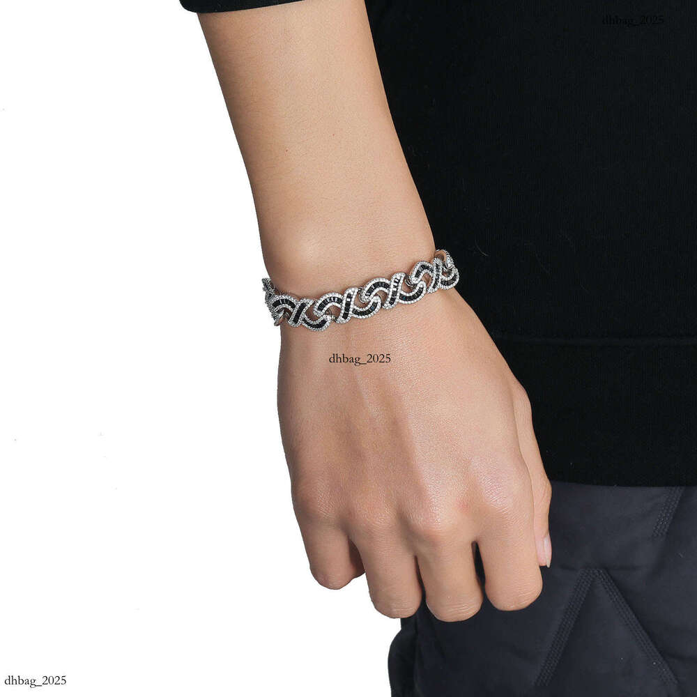 Hip Hop 12mm Figure 8 Infinite Cuban Bracelet Black Cubic Zirconia Necklace Rap Men's Trendy Jewelry