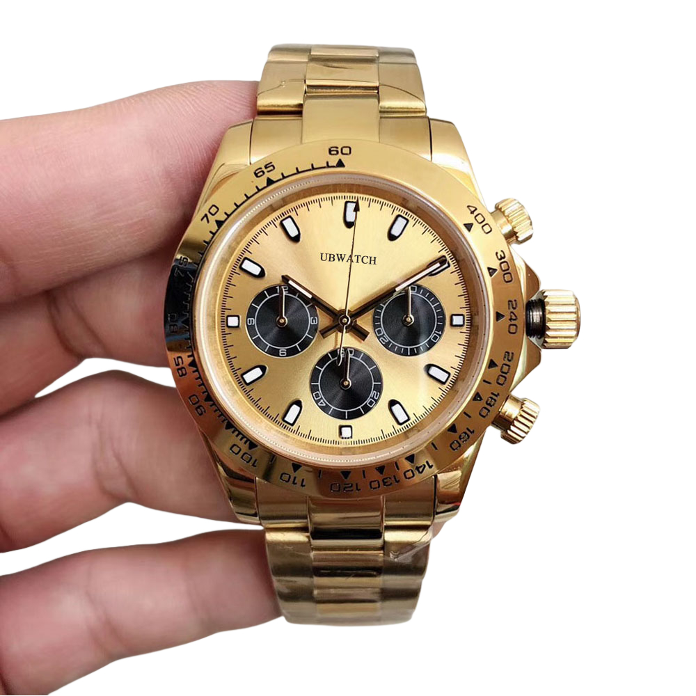 ST9 NEW 40MM Luminious Racing Men Wristwatches Automatic Mechanical Watch Sapphire Glass Luxury Sporty Man Watches With Three Sub-dials