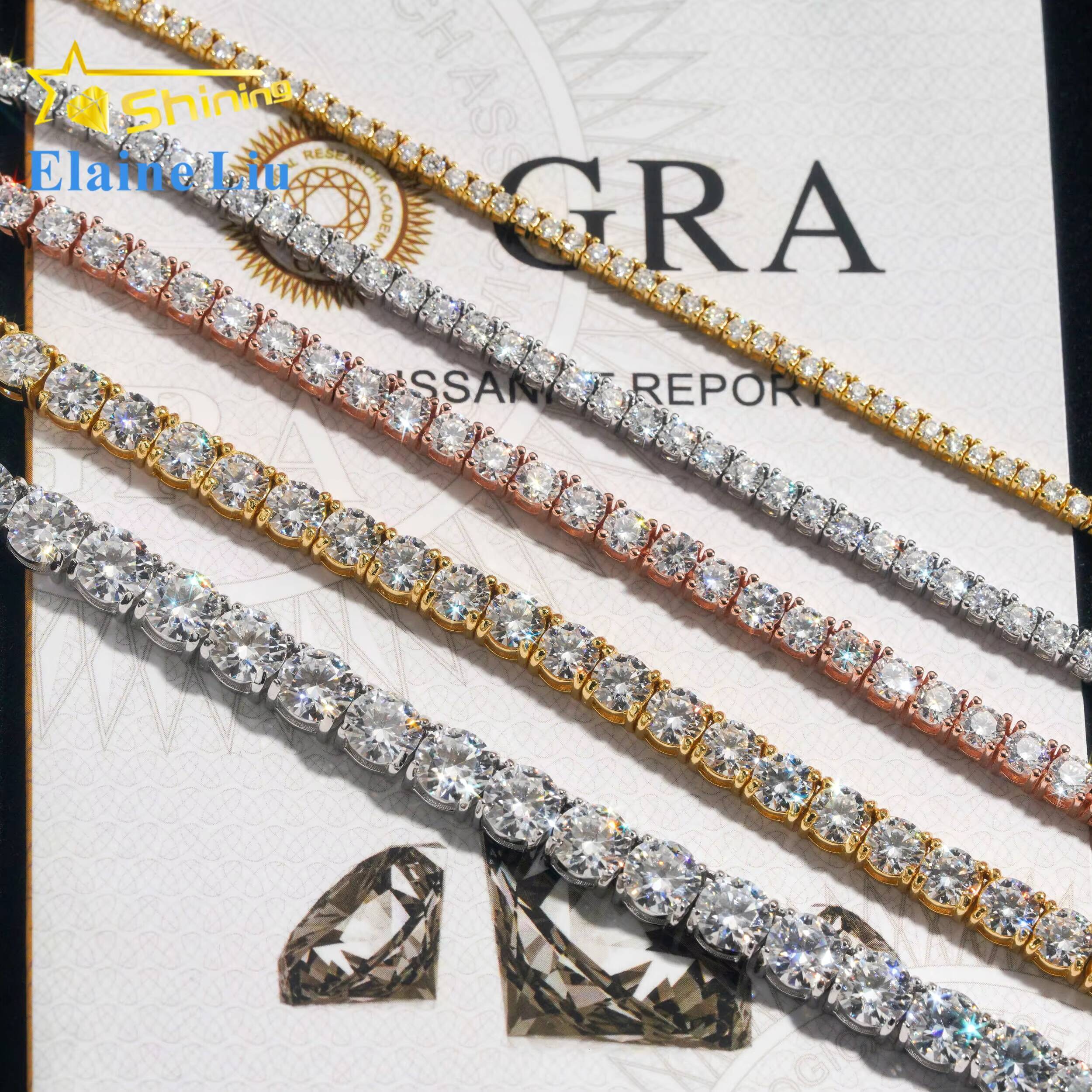 Wholesale Price RTS Tennis Bracelet Necklace Sterling Silver 925 Vvs Moissanite Diamond Hip Hop Jewelry Iced Out Tennis Chain
