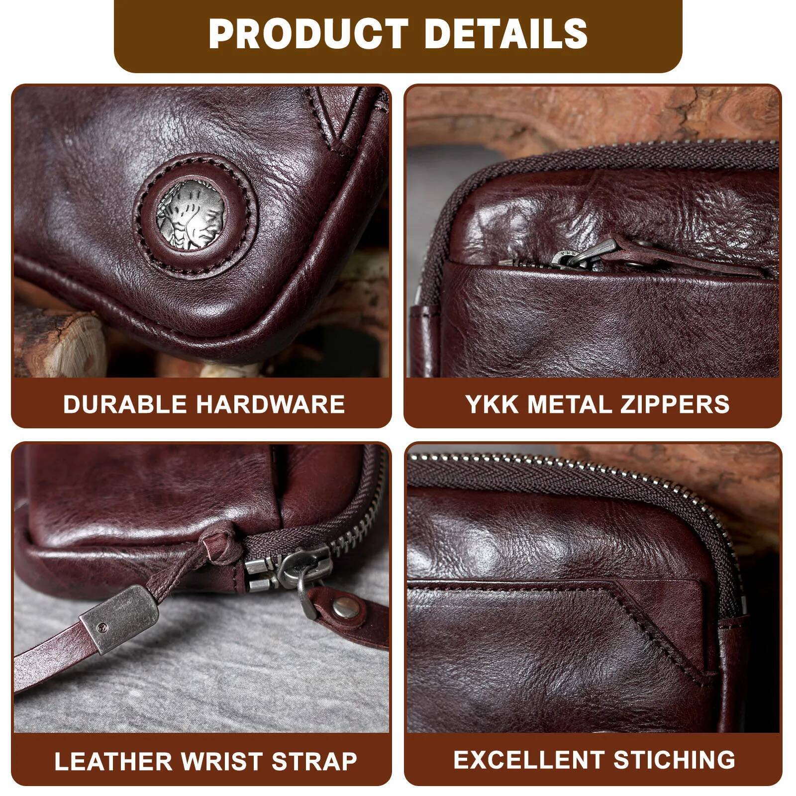 Vintage Genuine Men's Clutch Bag Long Wallet For Women First Layer Italy Leather Purse Retro Card Phone Holder