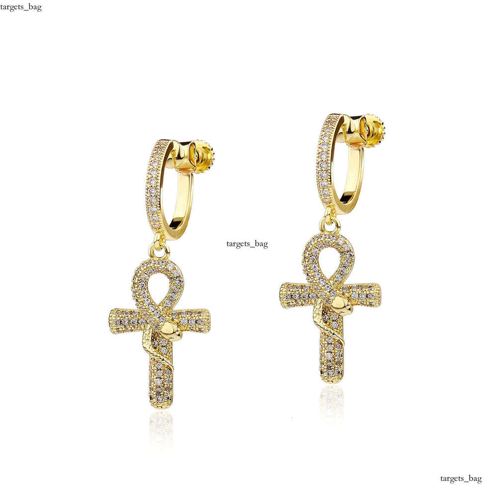 Trendy Non-Pierced Earrings for Men and Women Hip-Hop Studs Personality Simple Snake Inlaid Dia Ear Jewelry