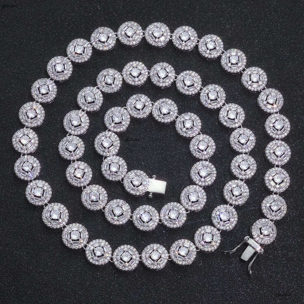 Round Rock Candy Chain Mixed Moissanite chain Hip Hop Jewelry Personality Trendy Men's Necklace