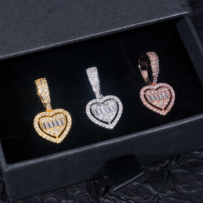 Hot Selling Personalized Heart Pendant Sterling Silver Inlaid Moissanite chain Can Be Worn 6.5m Necklace Trade Special