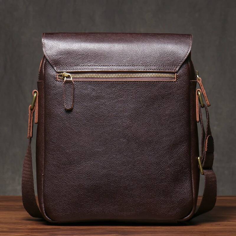 ROOG Men's Shoulder Sling Higher Quality Genuine Leather Crossbody Man Casual Weekends Messenger Bag For 12 Inch IPad