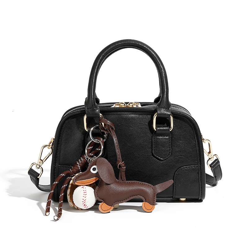 Genuine Leather Boston For Women New Commuter Versatile Bowling Single Shoulder Niche Crossbody Bag