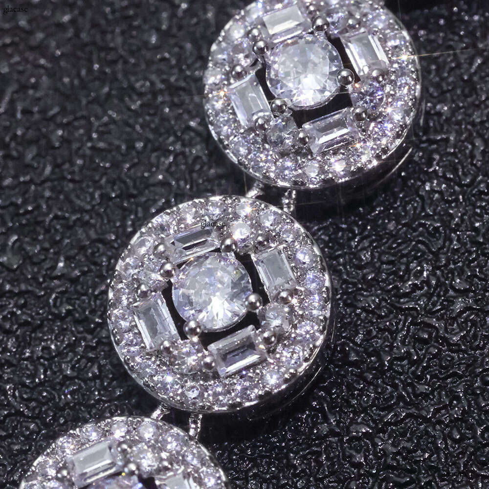 Round Rock Candy Chain Mixed Moissanite chain Hip Hop Jewelry Personality Trendy Men's Necklace