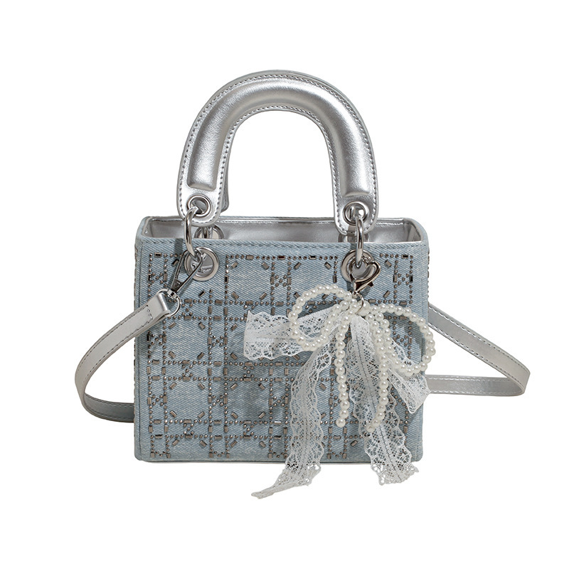 Designer's High-end Rhinestone Princess Diana Bag Cross-border New Exquisite Handbag, Light Luxury Quilted Fashionable Single Shoulder Crossbody 