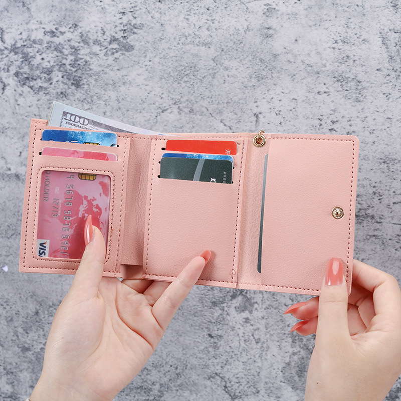 Factory Direct Sale Luxury Bag 2022 Korean Style New Women's Wallet Short Creative Fashion Wallet Student Buckle Coin Purse