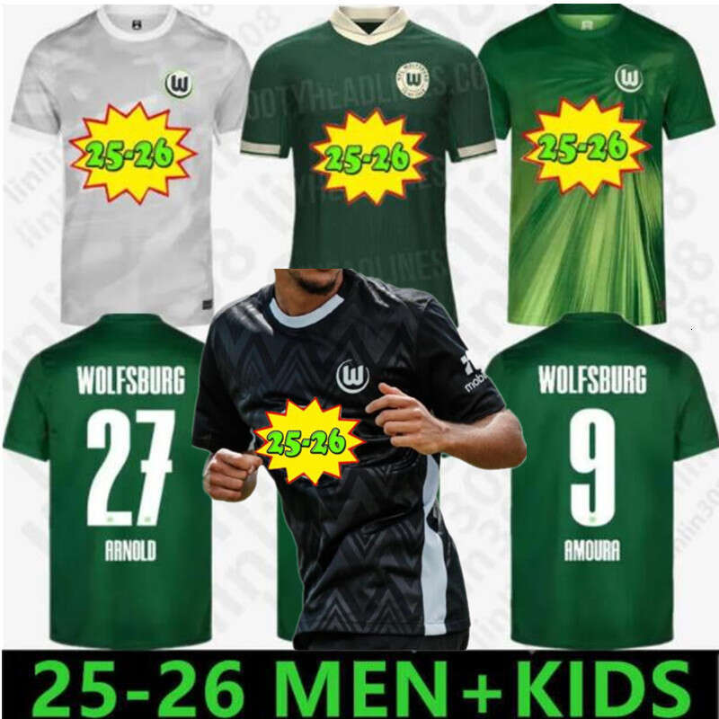 2025 2026 VfL WoLfSbUrG soccer jerseys AMOURA WIND 25 26 TIAGO TOMAS WIMMER NMECHA SKOV OLSEN BEHRENS VAVRO Men Kids Football Shirts