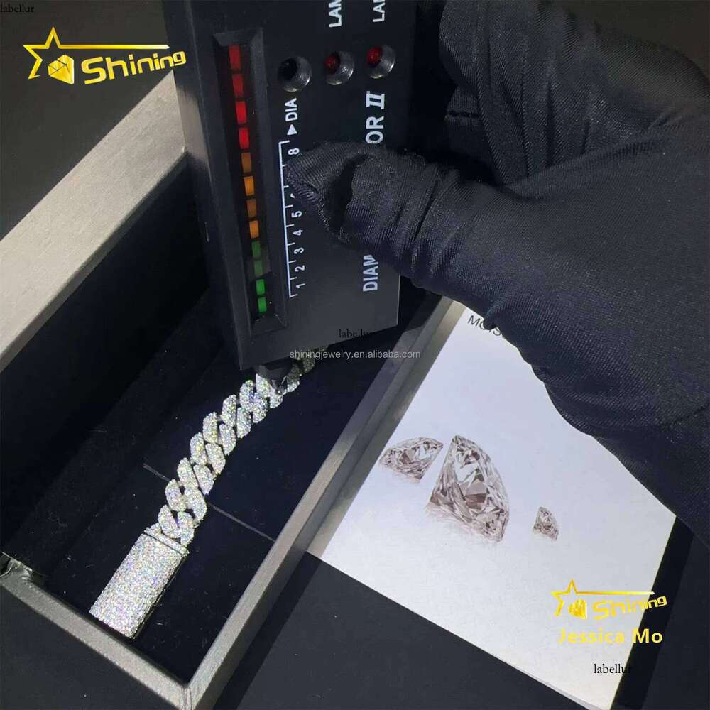 Fashion Rapper New Arrivals Hip Hop 10mm 2Rows Jewelry VVS1 Moissanite Iced Out GRA Certificate S Sier Bracelet Man
