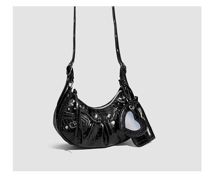 Trendy Texture Cool Hot Girl Style Rivet 3-in-1 Armpit Bag Versatile Handheld One Shoulder Crossbody Bag for Women