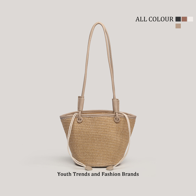 Summer New Large Capacity Straw Beach Single Shoulder Handheld Tote Bag for Women ddmymoon