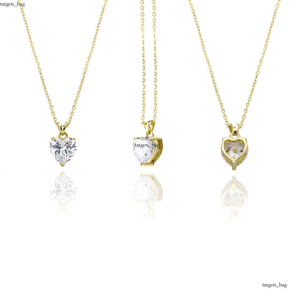 Iced Out VVS D Color Heart Moissanite 1-2 ct Women's Valentine's Day Pendant Gold Plated Necklace