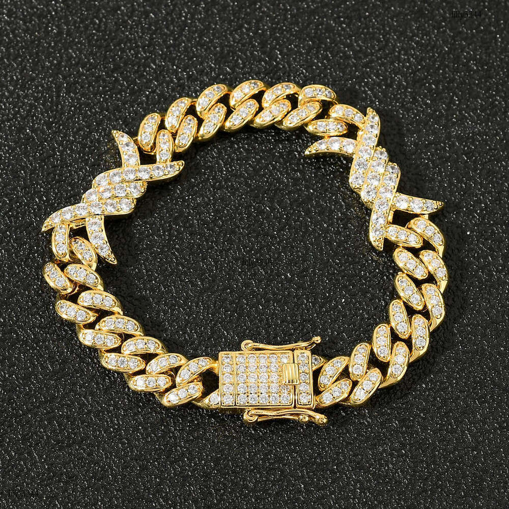 New Style Thorn Cuban Chain Unisex Couple Zircon Bracelet Hip Hop Accessories