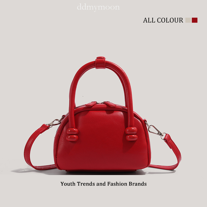 Handheld Boston High-Quality Versatile Shoulder Crossbody Red Wedding Bag ddmymoon