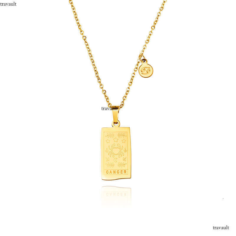 Ins Twee Constellations Double-Sided Pendant Personality Clavicle Necklace Jewelry Hip-Hop