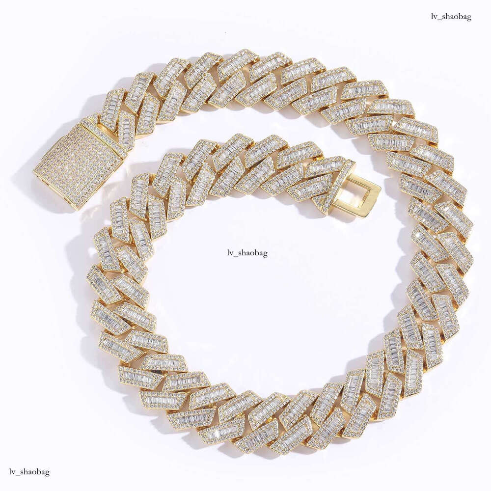 Hip Hop 20mm Wide Dia Cuban Chain Bold Square Round Moissanite chain Personality Exaggerated Men's Necklace