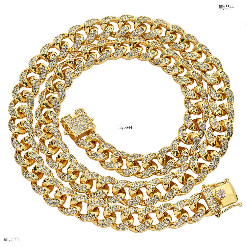 Micro Paved Moissanite chain Cuban Chain Heavy Craft 12mm Men's Personality Necklace Hip Hop Accessories