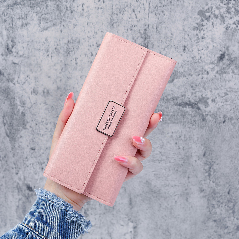Factory Direct Sale Women's Wallet Korean Style 70% Off Long Plaid Buckle Clutch Multi-card Slot PU Leather Wallet Luxury Bag Card Holder