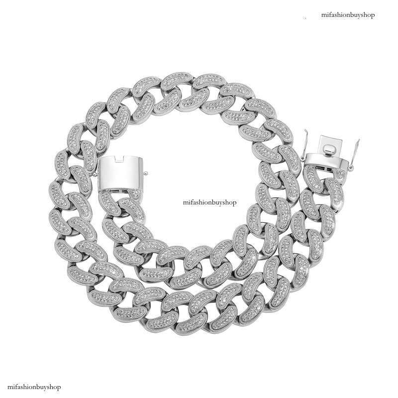 28MM Exaggerated Hip-Hop Necklace Full Dia Cuban Chain Personality Trendy Men's Bracelet Jewelry