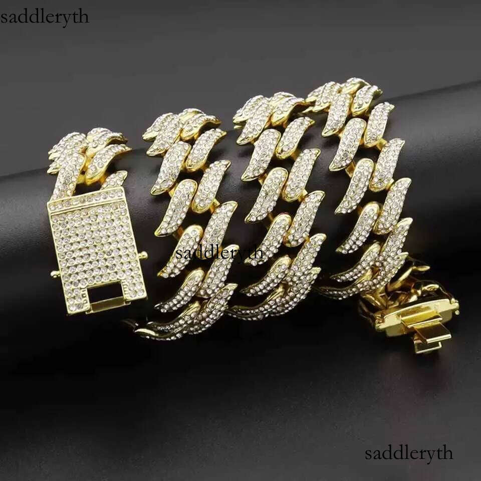 Selling Pass Tester Sier 6mm-14mm Two Rows Iced Out Hip Hop Vvs Moissanite Dia Cuban Link Chain b0 ac