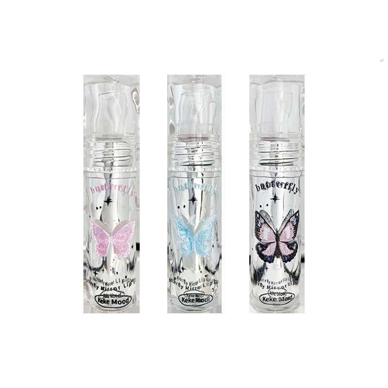 Kekemood Butterfly Moisturizing Glass Lip Balm Water Gloss Mirror Lipstick for Students Free shipping