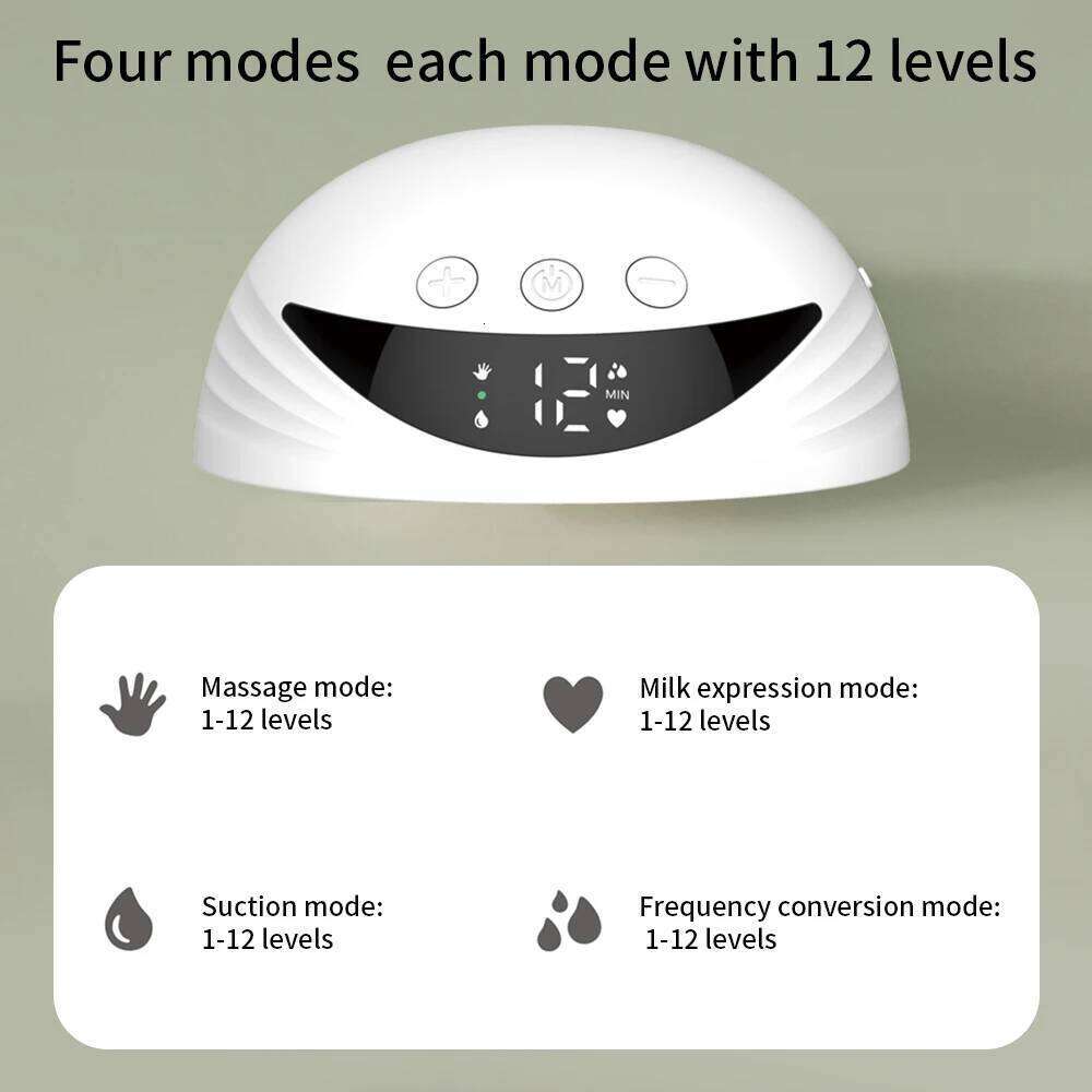Wearable 210ML Large Capacity Hands Free Electric Portable Breast Pump BPA-free with LED Display 4 Modes & 12 Levels