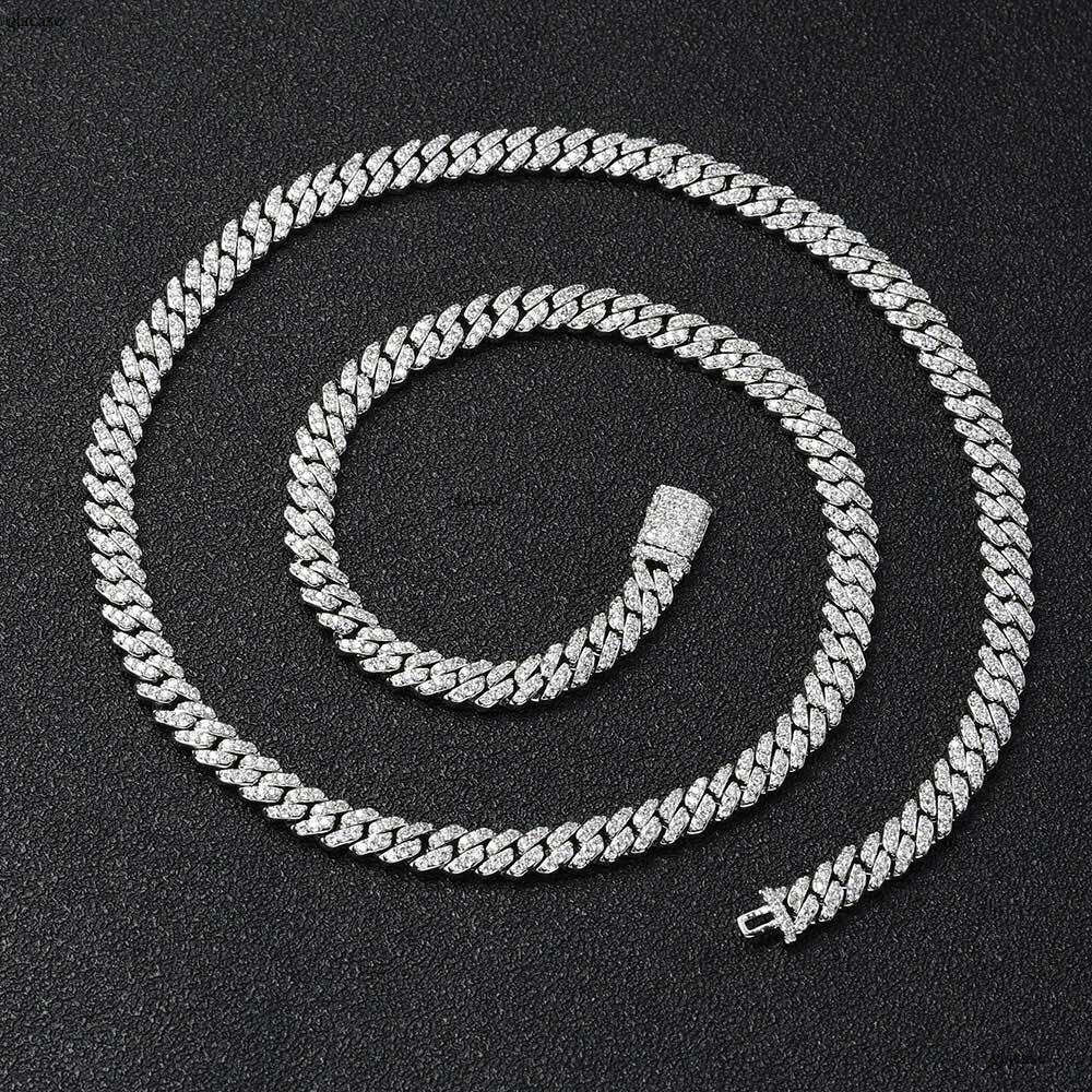 Hip Hop 6mm Single Row Full Moissanite chain Cuban Trendy Accessories Versatile Men's Necklace