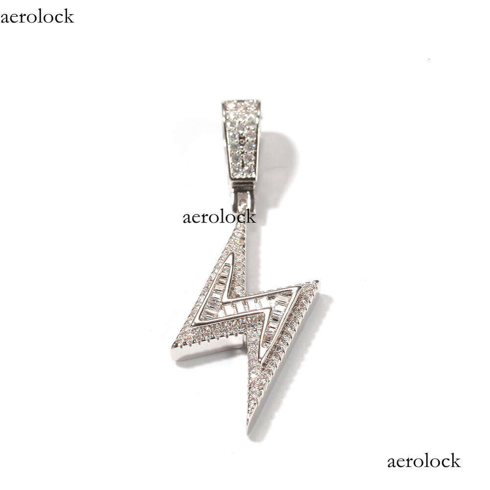 Rap Cool Lighing Pendant Personality Niche Sterling Silver Inlaid Moissanite chain Hip Hop Trendy Men's Necklace Jewelry Trend