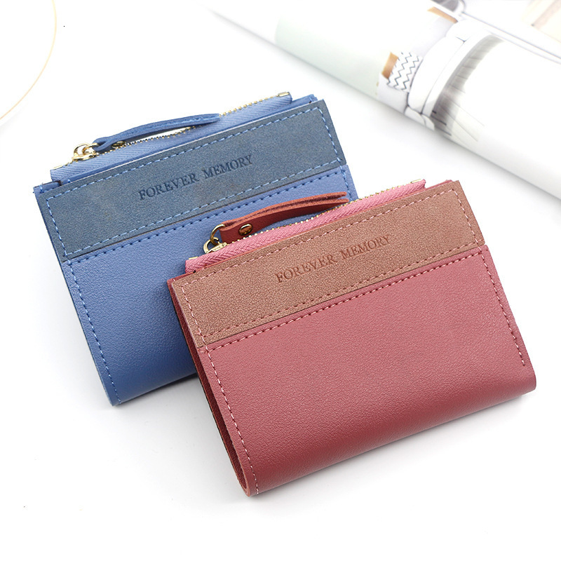 Fashion New Women's Short Wallet Color-block Short Leather Wallet Tassel Zipper Multi-card Slot Coin Luxury Bag Purse Card Holder Coin Bag