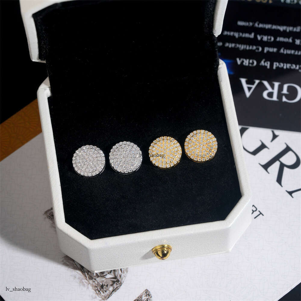 New 10MM Sier Moissanite Trendy Personality Style Elegant Niche Earrings