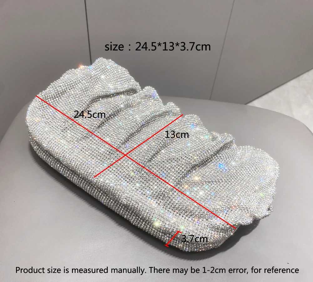 Shiny Rhinestones Handmade Evening Clutch Bags New Folds Purses and Handbags Designer Wedding Party High Quality Y2508091