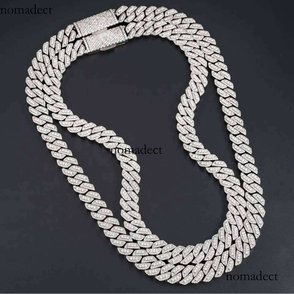 S Sier Moissanite Necklace Personalized 13mm Cuban Bracelet Hip Hop Style Collarbone Neck Hot Selling Product