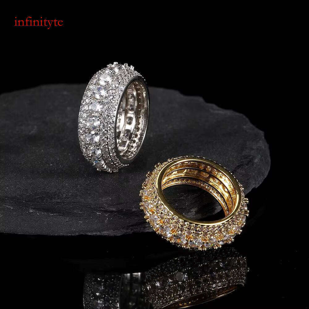 Hip Hop Cubic Zirconia Tennis Rotating Ladies Jewelry Women Dia Rings