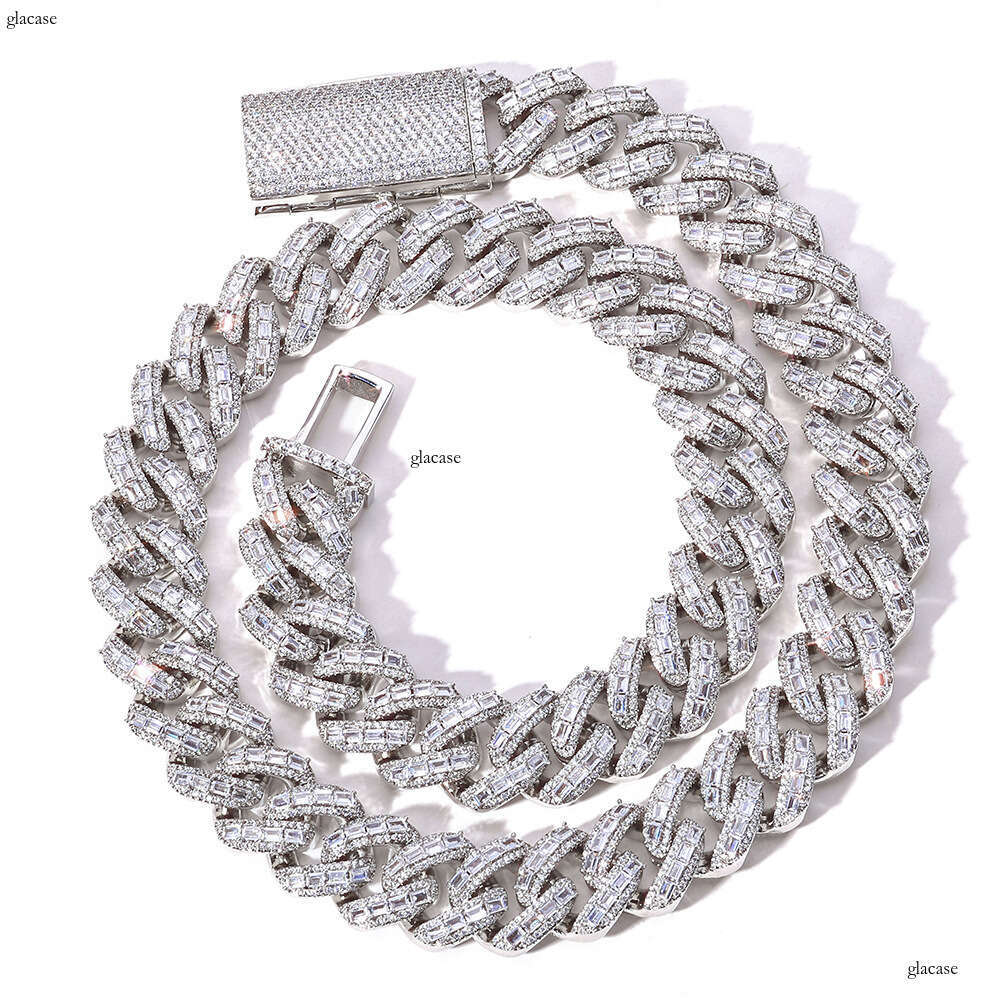18mm Hip-Hop Cuban Chain High-End Jewelry Mixed Moissanite chain Men's Necklace Accessories