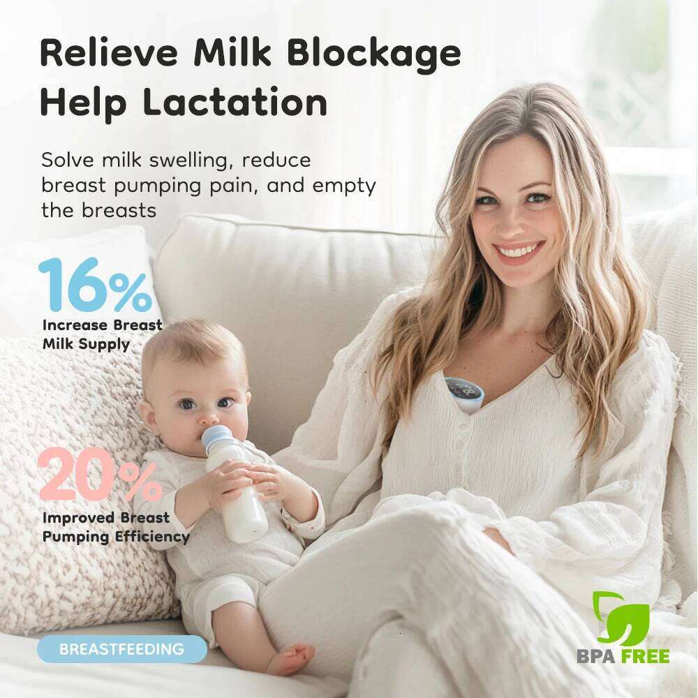 MAMIJOY Wearable Electric Pumps 4 Modes 12 Levels Portable Hands Free Breast Pump Silent Comfort With 19/24mm Flange EB26
