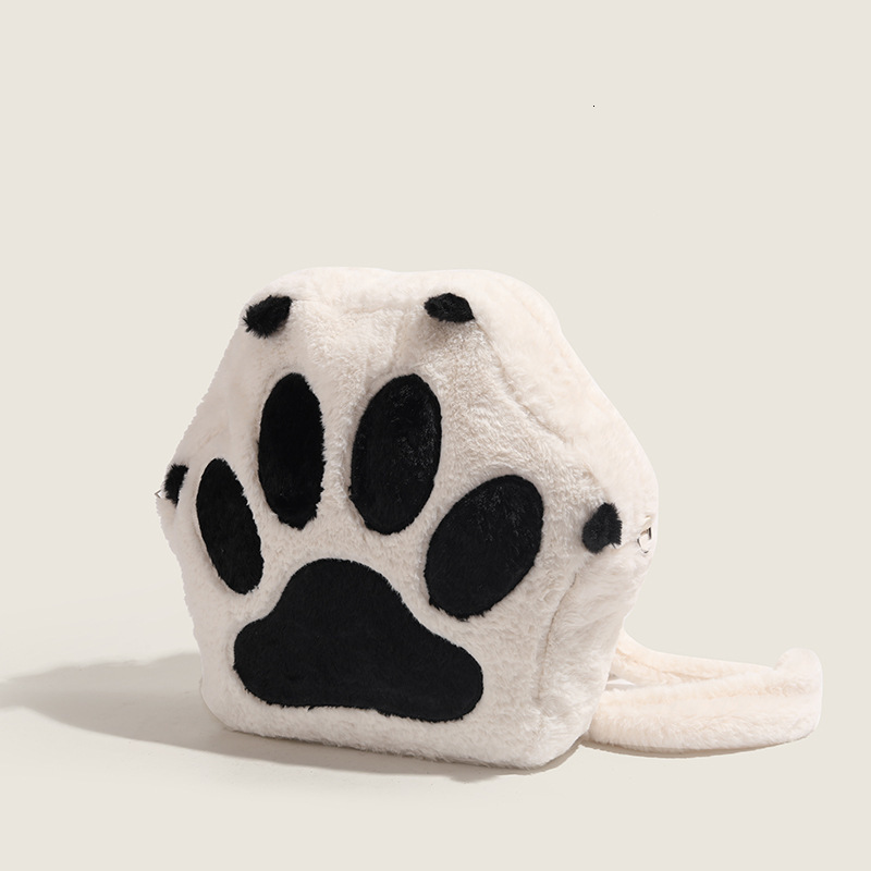 2025 Cute Cat Paw Plush Cartoon Backpack Girly Sweet ddmymoon