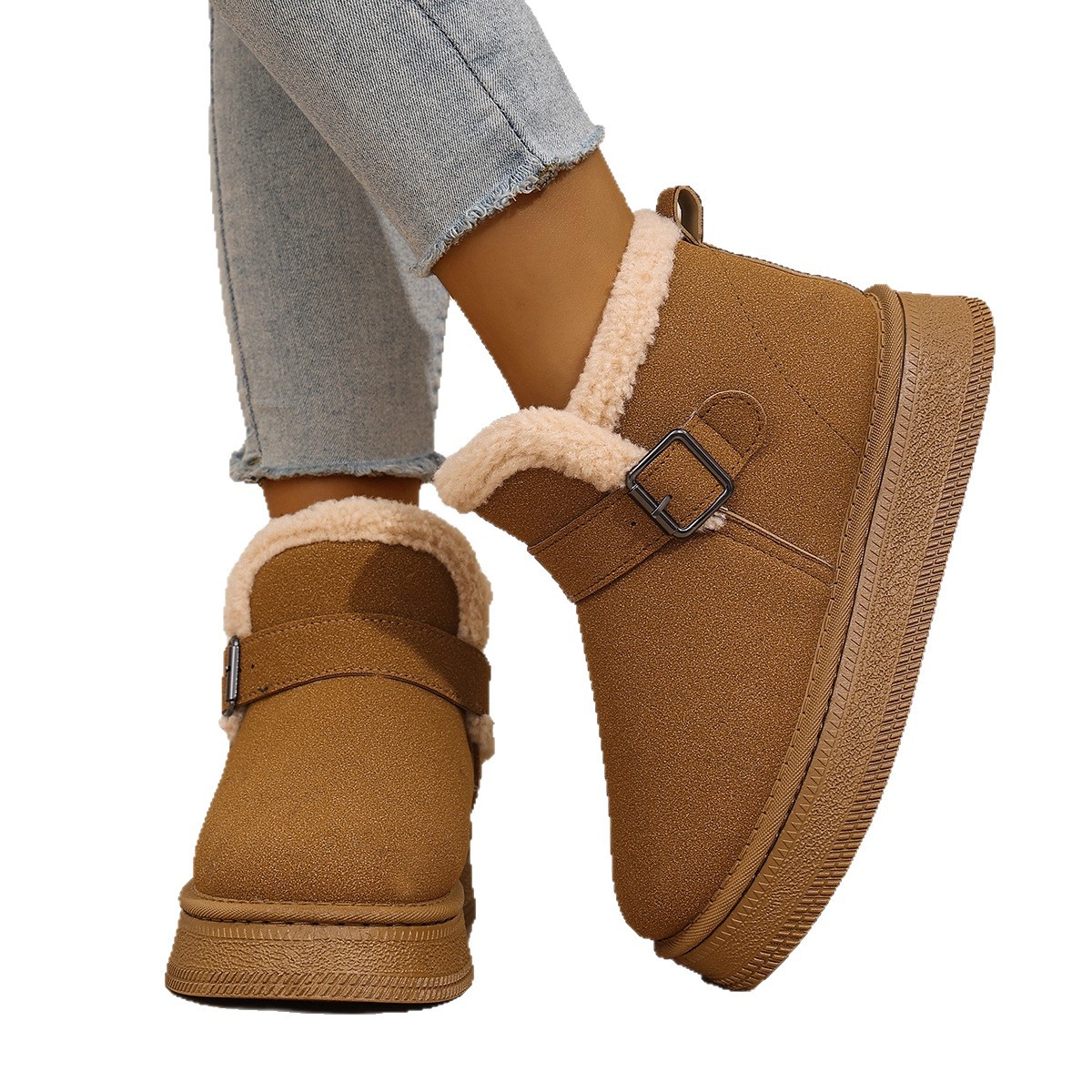 new Free delivery designer woman boots Cotton boots with fleece short tube snow boots for warmth cotton shoes